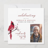 Rode Kardinaal Viering van het Leven Foto Kaart (Voorkant)