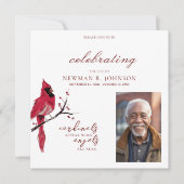 Rode Kardinaal Viering van het Leven Foto Kaart (Voorkant)