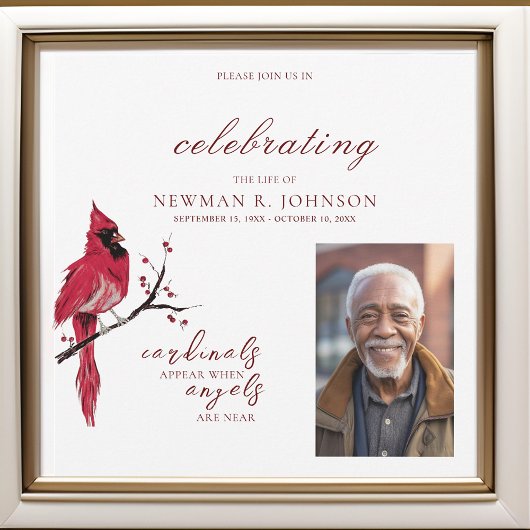 Rode Kardinaal Viering van het Leven Foto Kaart