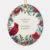 Rode Kardinaal Viering van het Leven FOTO Keramisch Ornament (Links)