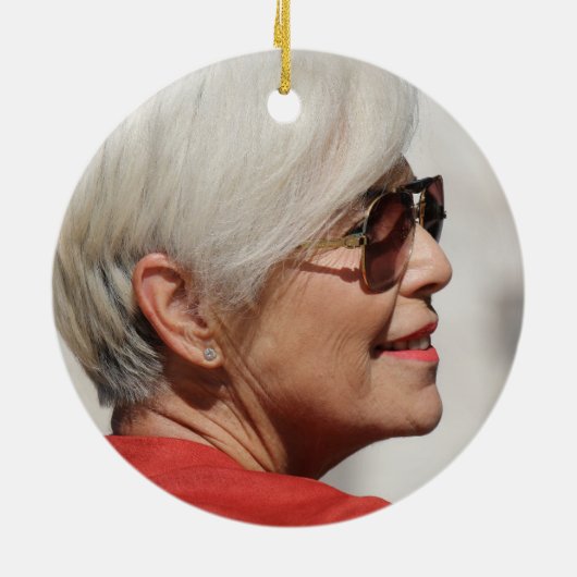 Rode Kardinaal Viering van het Leven FOTO Keramisch Ornament (Achterkant)