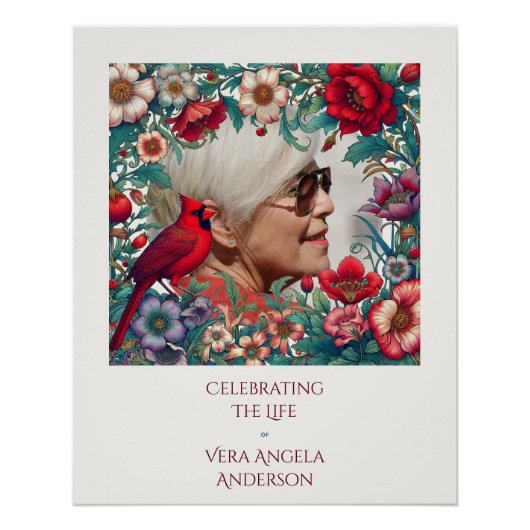 Rode Kardinaal Viering van het Leven FOTO Perfect Poster (Voorkant)