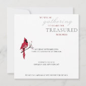 Rode Kardinaal Viering van het Leven Kaart (Achterkant)