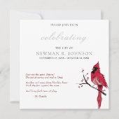 Rode Kardinaal Viering van het Leven Kaart (Voorkant)