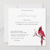 Rode Kardinaal Viering van het Leven Kaart (Voorkant)