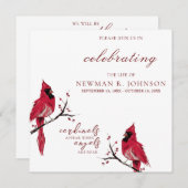 Rode Kardinaal Viering van het Leven Kaart (Voorkant / Achterkant)