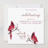 Rode Kardinaal Viering van het Leven Kaart (Voorkant)