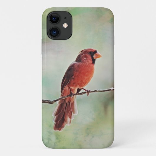 Rode Kardinaal Vogel Art Natuur Telefoon Case (Achterkant)