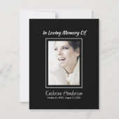 Rode Kardinaal Vogel Begrafenisfoto Dank u Bedankkaart (Achterkant)