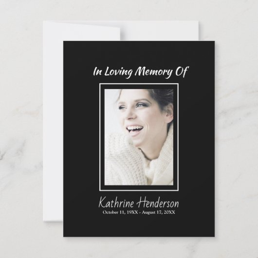 Rode Kardinaal Vogel Begrafenisfoto Dank u Bedankkaart (Achterkant)