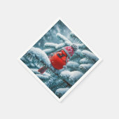 Rode Kardinaal Vogel draagt Pet Servet (Hoek)