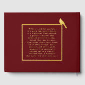 Rode Kardinaal Vogel Echte Folie Begrafenis Gastbo Gastenboek (Achterkant)