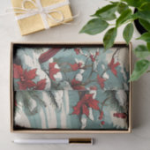 Rode Kardinaal Vogel en Rode Wilde Bessen Tissuepapier (Geschenk)