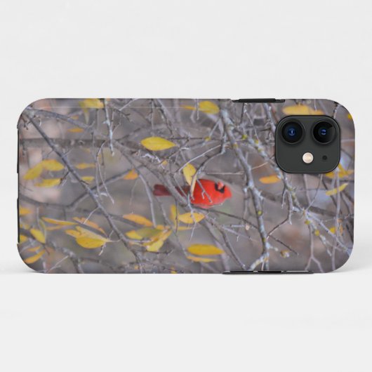 Rode Kardinaal Vogel Herfst Herfstboom Telefoonhoe Case-Mate iPhone Case (Achterkant (horizontaal))