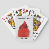 Rode Kardinaal Vogel in Sneeuwpret Schattigee spee Pokerkaarten (Achterkant)