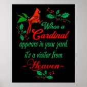 Rode kardinaal vogel - Kerstcitaten Poster (Voorkant)