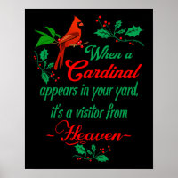 Rode kardinaal vogel - Kerstcitaten Poster