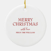 Rode Kardinaal Vogel Kerstmis Gepersonaliseerd Keramisch Ornament (Achterkant)