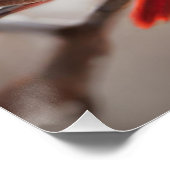 Rode Kardinaal Vogel met Wilde Bosbessen Perfect Poster (Hoek)