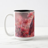 Rode Kardinaal vogel moederdag Tweekleurige Koffiemok (Links)