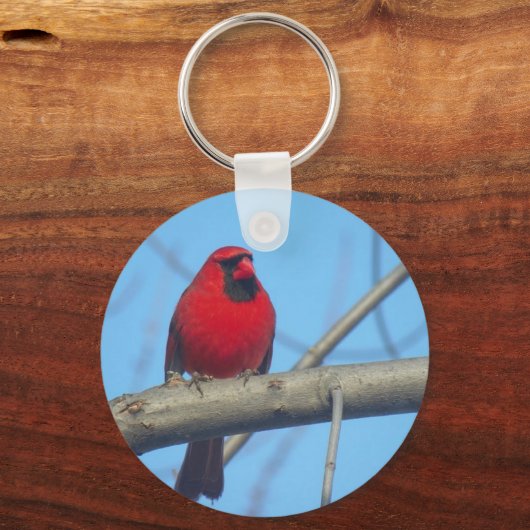 Rode kardinaal/vogel sleutelhanger (Voorkant)