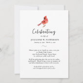 Rode Kardinaal Vogel Viering van het Leven Foto Kaart (Voorkant)