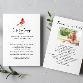 Rode Kardinaal Vogel Viering van het Leven Foto Kaart