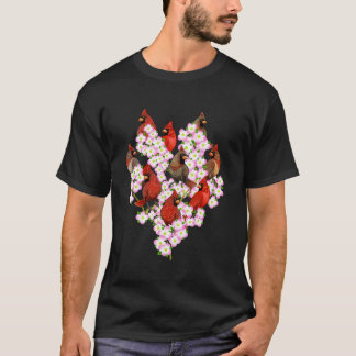 Rode Kardinaal Vogel Volgers T-shirt
