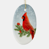 Rode Kardinaal Vogel Vrolijk Kerstfeest ornament (Rechts)