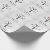 Rode Kardinaal Vogels Op Sneeuw Boom Illustraties Cadeaupapier (Hoek)