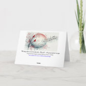 Rode Kardinaal Vogels Snowy Bossen Musical Notes 6 Feestdagen Kaart (Achterkant)