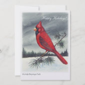 Rode kardinaal vogelsneeuw kaart (Voorkant)