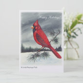 Rode kardinaal vogelsneeuw kaart (Staand voorkant)