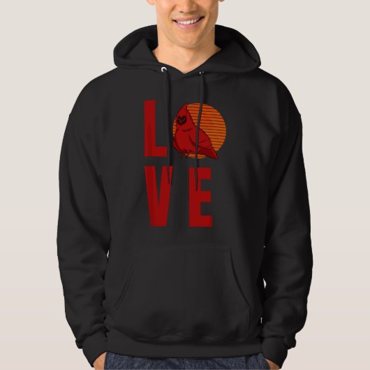 Rode Kardinaal Vogelspotten Hoodie (Voorkant)