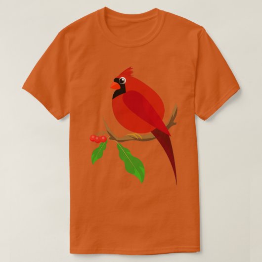 Rode kardinaal vogelvogels die vogels observeren t-shirt (Design voorkant)