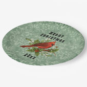  rode kardinaal voor de zoete kerst papieren bordje (Gekanteld)