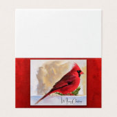 Rode Kardinaal - Vrolijk Kerstfeest Kaart (Buitenkant ongevouwen)