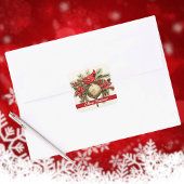 Rode Kardinaal Vrolijk Kerstfeest Sticker