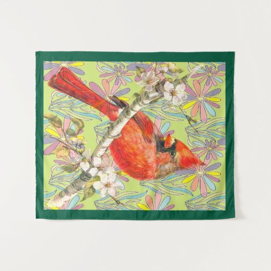 rode kardinaal wandkleed (Voorkant (horizontaal))