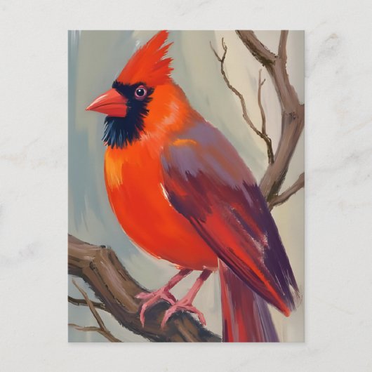 Rode kardinaal Waterverf schilderij Briefkaart (Voorkant)