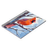 Rode Kardinaal Winter Aquarel Notitieboek (Linkerzijde)