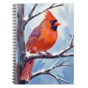 Rode Kardinaal Winter Aquarel Notitieboek