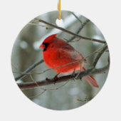 Rode kardinaal WinterOrnament Keramisch Ornament (Achterkant)