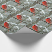 Rode kardinaal (Winterpapier) Cadeaupapier (Hoek)