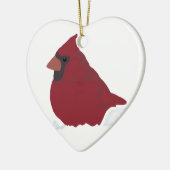 Rode kardinaal wintersneeuw keramisch ornament (Links)