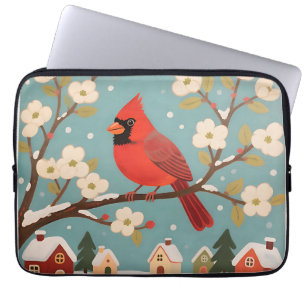 Rode Kardinaal Wintertak Laptop Sleeve