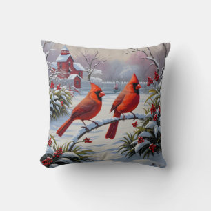 Rode Kardinaal Zangvogels Kussen