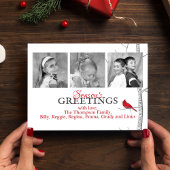 Rode kardinaalbossen winterboom feestdagenkaart