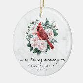 Rode Kardinaalrozen Ter Herinnering Sympathie Keramisch Ornament (Links)
