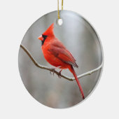 Rode kardinaalsteun keramisch ornament (Links)